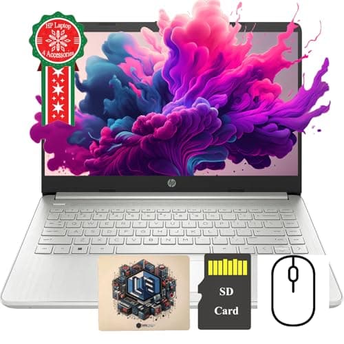 HP Portable Student Business Laptop - 3 Free Bundles, Win 11 Pro, Microsoft 365, Ultral Light and Thin, 14" HD Display for Student, Work, 16GB DDR4, 384GB Storage(128GB eMMC+256GB Card), Intel 4-Core - Image 1