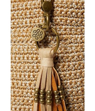 The Sak Lucia Crossbody Bag in Crochet, Convertible Purse with Adjustable Shoulder Strap, Bamboo Static - Image 4