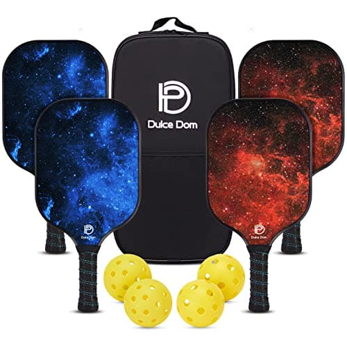 DULCE DOM Pickleball Paddles, USAPA Approved Set with 4 Premium Wood Balls and Bag, Rackets Gifts for Beginners & Pros, Women Men - Image 1