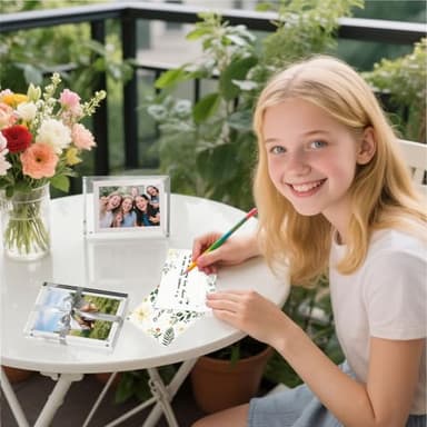 JOHOUSE 5 Pack 4 x 6 Acrylic Picture Frames, Double Sided Magnetic Photo Frames Self Standing Frameless Transparent for Desktop Display Gifts for Women - Image 2