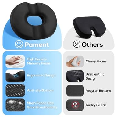 Donut Pillow Seat Cushion, Donut Chair Cushions for Postpartum Pregnancy & Hemorrhoids, Sciatica & Hip & Coccyx Pain Relief Desk Chair Cushion for Long Sitting Office Workers, Car Drivers - Image 5