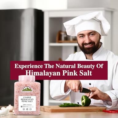 Himalayan Chef Himalayan Pink Salt Coarse, Enhance Taste & 100% Natural-Coarse Grain, Plastic Jar 80oz, Salt in Grinders. - Image 6