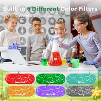 Hideal HP60 IPS Microscope for Kids: [Auto On & Off] [3-in-1] 2" Portable Handheld Microscope Miniscope, Pocket Mini Scope Educational Science Kit, Christmas Birthday Gifts for Kids, PC View, Green - Image 4