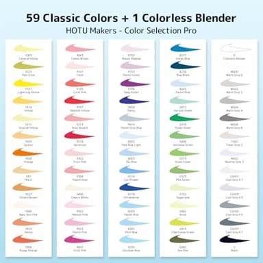 HOTU Alcohol Markers Brush Tip -60 Virant Colors Daul Tips Art Markers Set, for Artist Adults Coloring Illustrations, with Seamless Blending, Colorless Blender, Anti-Bleeding Pad, &Premium Ink - Image 8
