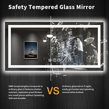 LOAAO 55X30 LED Bathroom Mirror with Lights, Anti-Fog, Dimmable, Backlit + Front Lit, Lighted Bathroom Vanity Mirror for Wall, Shatter-Proof, Memory Function, ETL Listed - Image 7