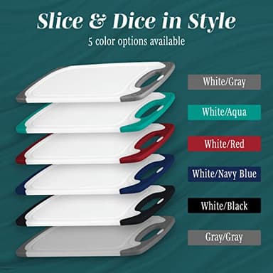 Cutting Boards for Kitchen - BPA-Free Chopping Board - Different Sizes & Non Slip Handles - Reversible, Large Cutting Board Set - Unique Gifts for Cooks Who Have Everything - 3-Pack Gray - Image 8