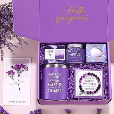 Birthday Gifts for Women, Relaxing Spa Gift Basket Set , Unique Gifts for Her, Friends, Mom, Sister, Coworker, Wife, Girlfriend, Happy Birthday Gift Ideas, Mothers Day, Christmas Gifts for Women - Image 2