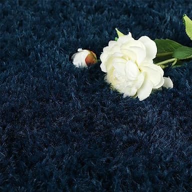 Softlife Fluffy Rugs for Bedroom, Shag Cute Area Rug for Girls/Boys and Kids Baby Room Home Decor, 2.6 x 5.3 Feet Oval Indoor Carpet for Nursery Dorm Living Room, Navy Blue - Image 7