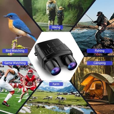 Night Vision Goggles - 4K Night Vision Binoculars with 5000mAh Rechargeable Battery, 32GB TF Card can Save Photo and Video, 3'' HD Screen for Camping & Security, Black - Image 7