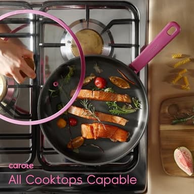 CAROTE Non Stick Pots and Pans Set, Cookware Sets Nonstick, Kitchen Cooking Set with Stay-Cool Handles,with Silicone Tools and Pot Protectors,17 Piece - Image 6