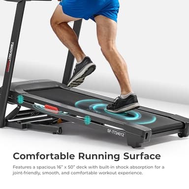 Sunny Health & Fitness Active 400 Smart Auto Incline Treadmill – Foldable Running Machine w/Bluetooth, Wi-Fi, 15-Level Incline, Shock Absorption & SunnyFit Fitness App - SF-T724012 - Image 6