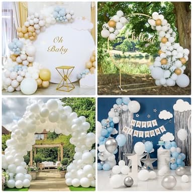 RUBFAC 129pcs White Balloons Different Sizes 18 12 10 5 Inch for Garland Arch,Party Latex Balloons for Birthday Party Wedding Anniversary Baby Shower Party Decoration - Image 5