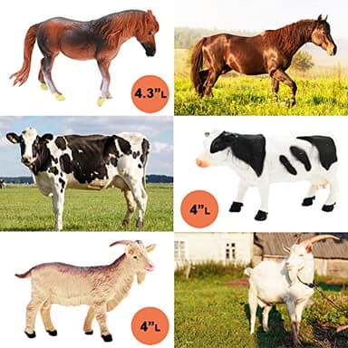 3 Pack Farm Toy Tractor with 40pcs Plastic Animals Figurines and Fence Playset, Farm Figures Farmer Vehicle Toy Truck with Trailer for 3-12 Years Old Kids Boys Girls Toddlers - Image 2