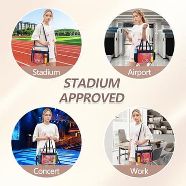 Lyingflat Clear Bag for Stadium Events, 12x6x12 Stadium Approved Clear Tote Bag with Adjustable and Detachable Strap, Navy - Image 7