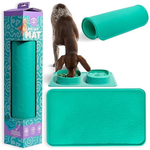Yomp SplashMat Silicone Pet Food Mat – Non-Slip, Waterproof, and Pet-Safe Tray with Raised Edge for Dog Food and Water Bowls - Image 1
