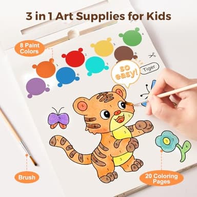 Jar Melo Paint with Water Books for Toddlers, Mess Free Watercolor Painting Activity for Kids Ages 1-3, 2-4, 4-6, Art Craft Coloring Gift with Brush, Airplane Travel Activities for Toddlers, Animals - Image 3