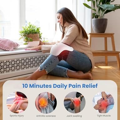 CuPiLo Knee Massager with Heat - HSA Eligible,Heating and Vibrating Pain Relief Knee Massager for Arthritis,Swelling Stiff Joints and Muscles Injuries,Ideal Gift for Her,Him - Image 5