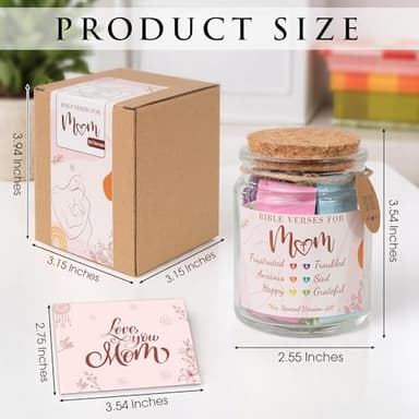 Bible Verse Jar for Mom – Christian Mothers Day Gifts for Women, Faith-Based Birthday Gift, Inspirational Jar for Mom or Grandma 2025 - Image 2