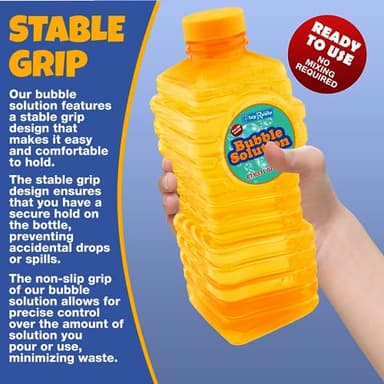PlayRoute Bubble Solution | Bubbles Refill Solution 4L/136oz. | 2-Pack Ready to Use Solution for Bubble Machines & Other Bubble Blower Toys for Toddlers & Kids | Easy Grip Bulk Bottle - Image 4