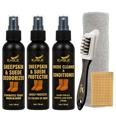 Leather Hero Suede & Nubuck Care Kit – Compatible with UGG Boots, Sheepskin & Winter Suede – 6-Piece Cleaner, Conditioner, Protector, Deodorizer, Brushes & Eraser - Image 1