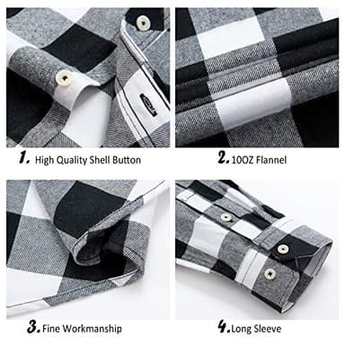 Alimens & Gentle Men's Button Down Regular Fit Long Sleeve Plaid Flannel Casual Shirts - Image 4