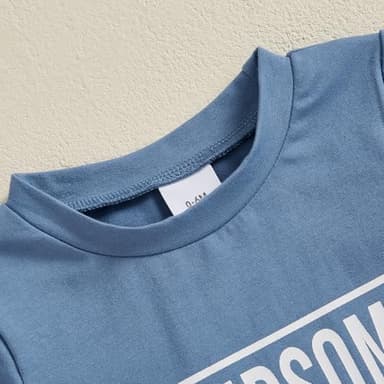 Toddler Baby Boy Summer Outfit Short Sleeve T Shirt Top Casual Shorts Set Infant Newborn Clothes 6 12 18 24 Month 2T (Blue Handsome, 18-24 Months) - Image 4
