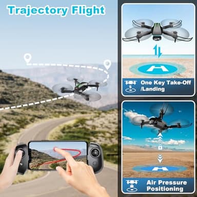 Oddire Drone with Camera - Drones for Adults, with 2 Batteries, Carrying Case, Propellers, 1080P HD Foldable Drone with Stable Hover, Trajectory Flight, Gravity Control, One Key Take Off/Land, 3D Flip - Image 4