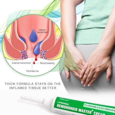 Ebanel 5% Lidocaine Hemorrhoid Treatment Cream with Witch Hazel, Phenylephrine, Horse Chestnut, Vitamin B6, Zinc Oxide, External and Internal Hemorrhoids Treatment Burn Itch Pain Relief Anal Cream - Image 6