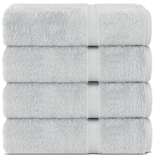 Chakir Turkish Linens |Hotel & Spa Quality 100% Cotton Premium Turkish Towels | Soft & Absorbent (Silver Gray, Bath Towel - Set of 4) - Image 1