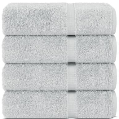 Chakir Turkish Linens |Hotel & Spa Quality 100% Cotton Premium Turkish Towels | Soft & Absorbent (Silver Gray, Bath Towel - Set of 4) - Image 1
