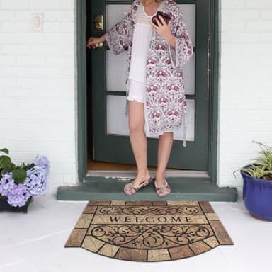 MTOUOCK Durable Welcome Door Mats, 24"x36" Heavy-Duty Large Welcome Mat for Front Door with Non-Slip Rubber Backing, Door Mats for Outside Entry High Traffic Area(Leaves) - Image 8