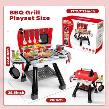 35pcs Kitchen Toy Set, Toy BBQ Grill Set, Cooking Toy Set, Little Chef Play, Kids Grill Playset Interactive BBQ Toy Set, Kids Kitchen Playset Toy Christmas Birthday Gift for Boys Girls - Image 7