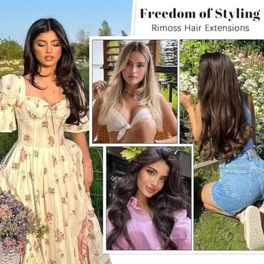 Rimoss Clip in Hair Extensions Real Human Hair - 22 Inch 120g 7pcs, Burgundy Red Color - Soft Remy Human Hair Clip in Extensions Straight Double Weft for Women (#99J 22 Inch) - Image 6