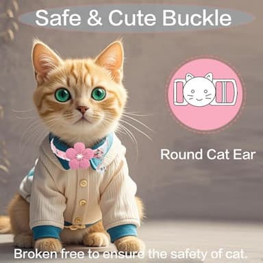 Cat Collar, HYQHYX Breakaway Kitten Collar with Flower,Rhinestone Kitty Collar with Bell, Floral Pet Collar with Safety Buckle for Cats and Puppy Dog - Image 3