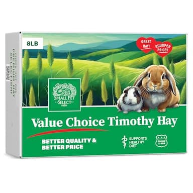 Small Pet Select Value Choice Timothy Hay for Rabbit, Guinea Pig, Bunny, Chinchilla and Other Small Animals, Premium Natural Hay Grown in The US, Pet Food, 8lb - Image 1