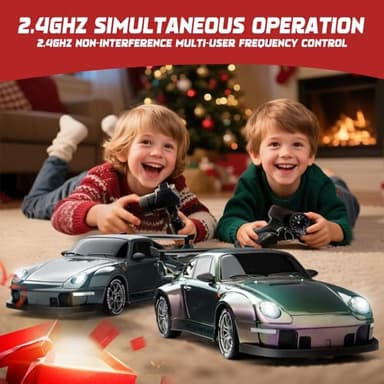 RC Drift Car, 1:24 Scale Remote Control Vehicle with LED Lights, 2.4GHz 20KM/H 4WD High Speed RC Cars, Drifting Tires＆Two Batteries, Racing Sports Toy Idea Gift for Adults Boys Girls and Kids - Image 6