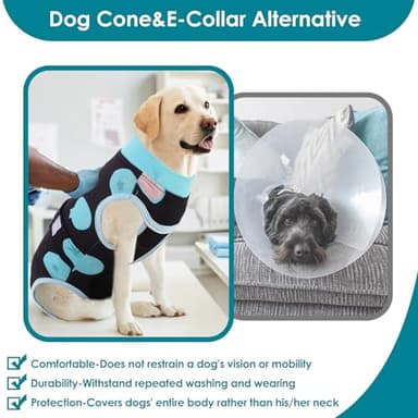 AOFITEE Dog Recovery Suit, Soft Recovery Suit for Female Male Dogs, Anti-Licking Dog Onesie for Abdominal Wounds, Dog Surgery Recovery Suit After Spay Neuter, Substitute Cone & Collar Dog Bodysuit, L - Image 4