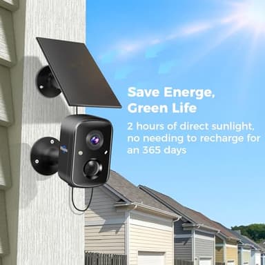 Hiseeu Security Cameras Wireless Outdoor, 4pcs Solar Powered 3K 4MP Surveillance WiFi Cameras for Home Security Outside, PIR/AI Motion Detection, Waterproof, Color Night Vision, 2-Way Audio, Black - Image 4