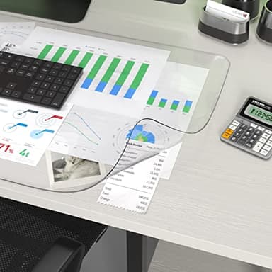 Oterri Clear Writing Desk Pad, 35.4’’x17” Heat Resistant Waterproof PVC Round Edge Durable Desk Protect Mat, Anti-Static Writing Mat Table Protector - Image 1