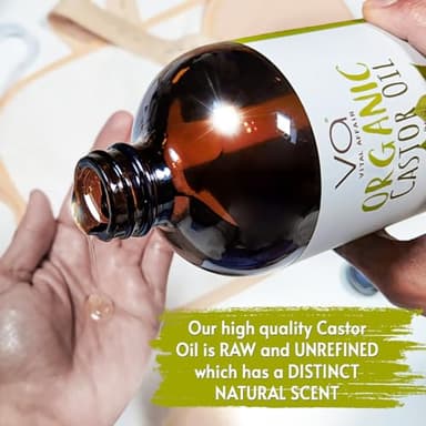 VITAL AFFAIR Pure Castor Oil Organic Cold Pressed Unrefined Glass Bottle-USDA Certified for Castor Oil Pack Wrap for Face,Hair Growth,Eyelashes,Eyebrows-16oz - Image 7