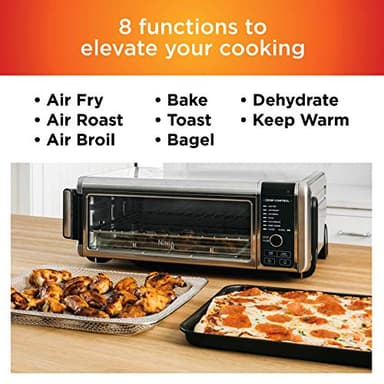 Ninja Digital Air Fry Countertop Oven, 8-in-1 Functionality, 1800W, Flip-Up Design, XL Capacity, Air Fry Basket, Wire Rack & Crumb Tray, Silver, SP101 - Image 3