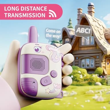 Walkie Talkies Toys for Girls:Unicorn Toys 2 Pack Birthday Gifts for 3 4 5-7 8 Year Old Girls Toy for 4 5 6 7 8-10 Year Old Camping Outdoor Games,Christmas Stocking Stuffers for Girls Kids - Image 2