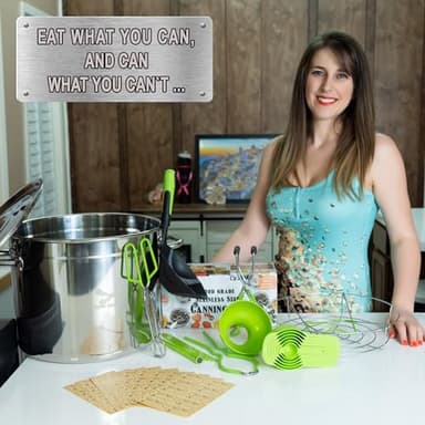 Supa Ant 24 Qt. Stainless Steel Water Bath Canning Pot with Canning Supplies Starter Kit - Canning Rack,Food Grade Canning Ladle, Measuring Cups,Funnel,Tongs,Jar Lifter & Wrench,Lid Lifter, 90x Labels - Image 3