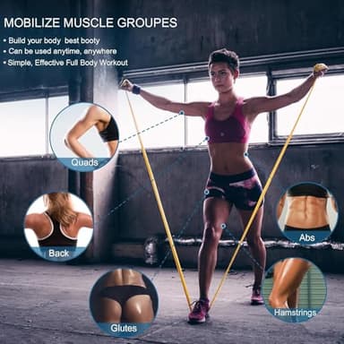 Lianjindun 5 Pcs Professional Resistance Bands. Latex-Free, Elastic Band, Work Out Bands, Stretch Bands for Working Out Women or Men, Exercise Bands Set for Physical Therapy, Yoga - Image 5