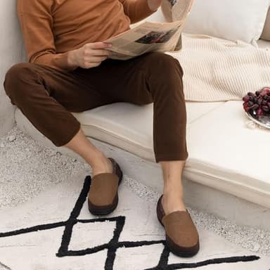 Zigzagger Men's Zermatt Wool-blend Loafer Slippers with Memory Foam Indoor, Coffee, 11 US - Image 5