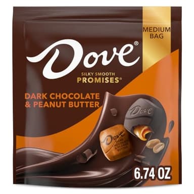 DOVE PROMISES Individually Wrapped Dark Chocolate & Peanut Butter Candy, 6.74 Oz Bag (Pack of 8) - Image 1
