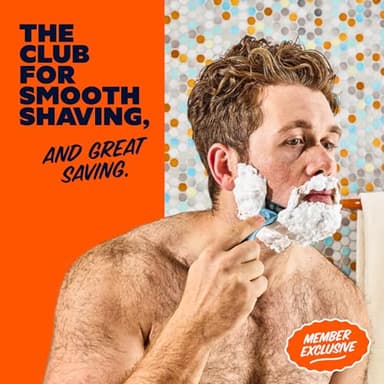Dollar Shave Club | The Member Exclusive Shave Set | 4 Swift Rinse Refill Cartridges, 1 Handle (Blue), 1 Shave Butter 3 ounce, 1 Razor Cover, Razors for Men - Image 4