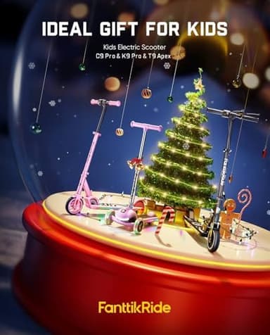 FanttikRide C9 Kids Electric Scooter Ages 8-12, Foldable for Kids 3.9-5.2 ft, 132 lbs, 5 Miles Range, Up to 40 mins Ride Time, 2 Safe Max Speed 6/10 MPH, 3 Adjustable Heights - Image 4