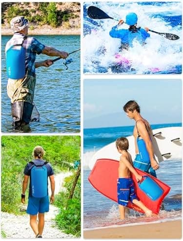 HEETA Waterproof Dry Bag for Women Men(Upgraded Version) 5L/10L/20L/30L/40L Roll Top Lightweight Dry Storage Bag Backpack with Emergency Whistle for Travel, Swimming, Boating, Kayaking, Camping, Beach - Image 7