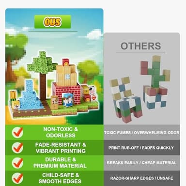 Fitrobust 200PCS Magnetic Building Blocks Set, Magnetic Tiles Kids Build Cubes STEM Game Toys, Build Forest World Set, Christmas Birthday Gifts for Boys & Girls Age 3 4 5 6 7 8 9 10 - Image 6